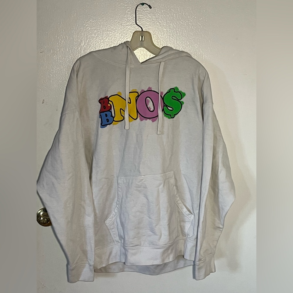 BBNOS Mens White Hoodie